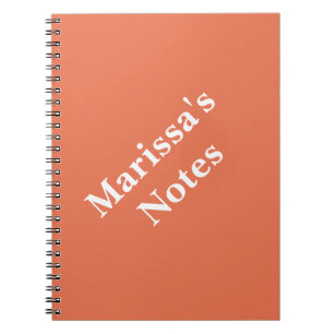 Burnt Sienna Personalizable Primary School Spiral Notebook