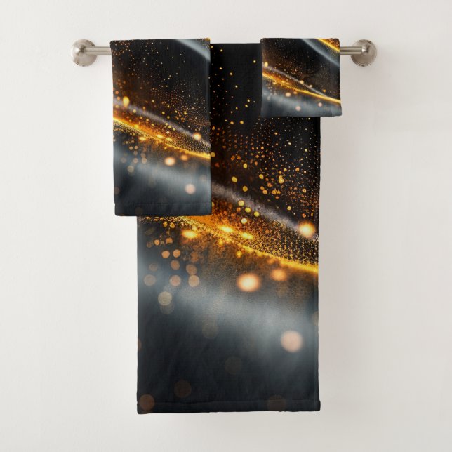 Burnt Steel Background Bath Towel Set (Insitu)
