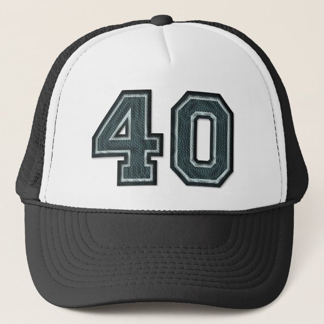 Burnt Teal Number "40" Trucker Hat (Front)