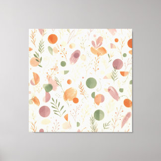 Burnt Terracotta Dusty Sage Boho Desert Fern Line Canvas Print