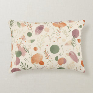 Burnt Terracotta Dusty Sage Boho Desert Fern Line Decorative Cushion