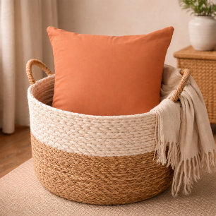Burnt Terracotta Orange Solid Accent Cushion