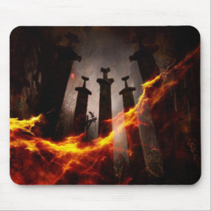 Burnt to the ground mouse pad