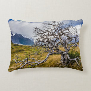 Burnt tree, Torres del Paine, Chile Decorative Cushion