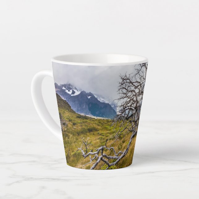 Burnt tree, Torres del Paine, Chile Latte Mug (Left Angle)