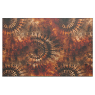 Burnt Umber Mandalas Tie Dye Fabric