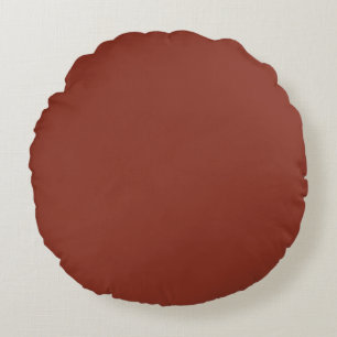 Burnt umber (solid colour) round cushion