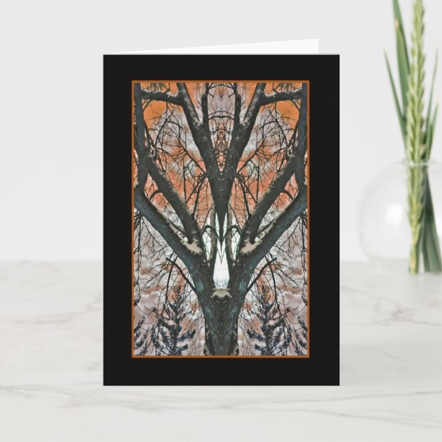 Burnt Umber Tree Reflection Card (Front)