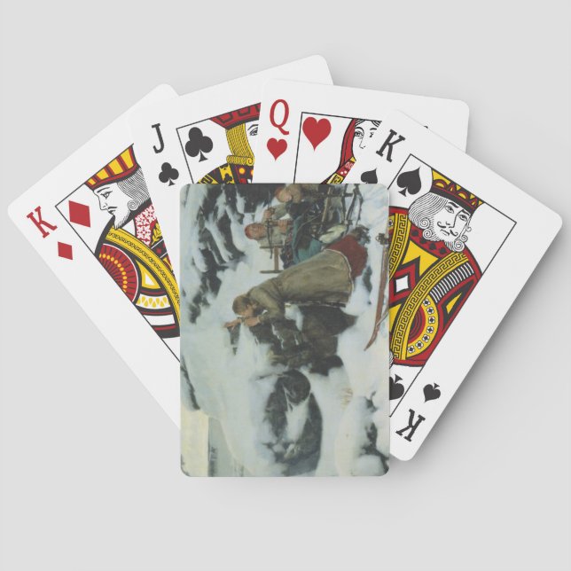 Burnt Village in Winter (by Albert Edelfelt) Playing Cards (Back)