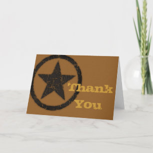 Burnt Western Star Thank You Greeting Card
