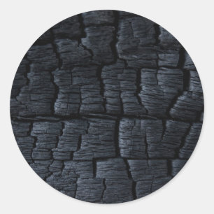 Burnt Wood Texture Classic Round Sticker