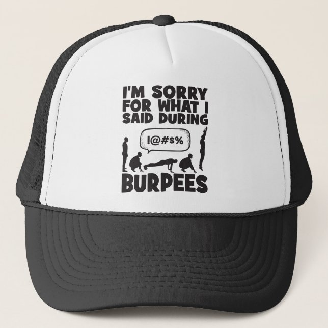 BURPEES - Funny Novelty Workout Trucker Hat (Front)