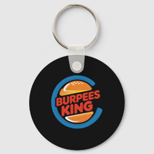 Burpees King Cardio Gym Bodybuilding Burger Lover Key Ring