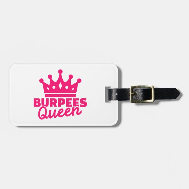 Burpees queen luggage tag (Front Horizontal)