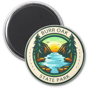 Burr Oak State Park Ohio Badge Magnet