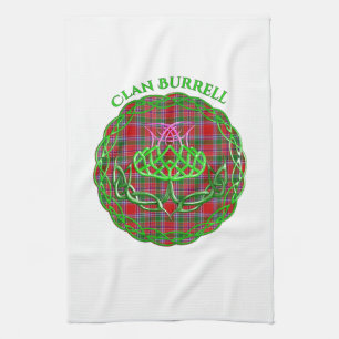 Burrell Scottish Tartan Celtic Thistle Tea Towel