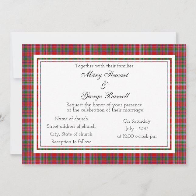 Burrell Scottish Wedding Invitation (Front)