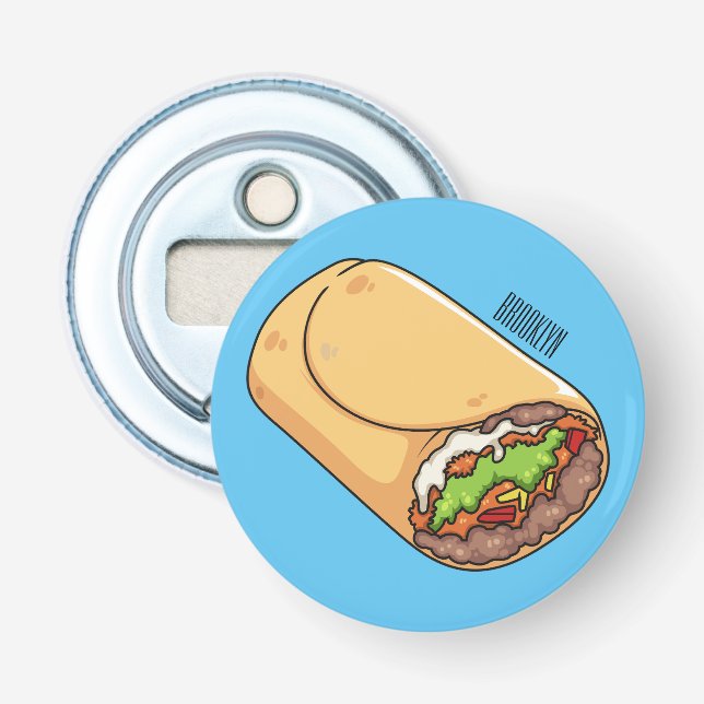 Burrito cartoon illustration  bottle opener (Front)