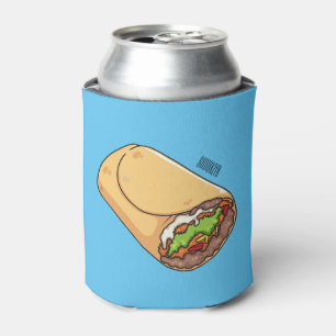 Burrito cartoon illustration  can cooler