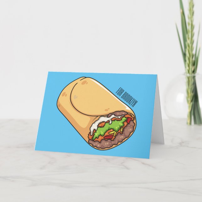Burrito cartoon illustration  card (Front)