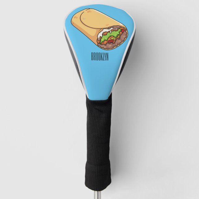 Burrito cartoon illustration  golf head cover (Front)