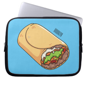 Burrito cartoon illustration laptop sleeve
