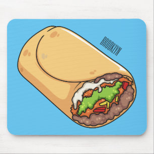 Burrito cartoon illustration mouse pad