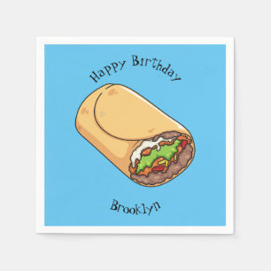 Burrito cartoon illustration napkin