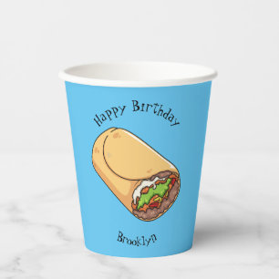 Burrito cartoon illustration paper cups