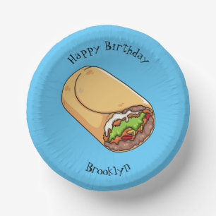 Burrito cartoon illustration paper plate