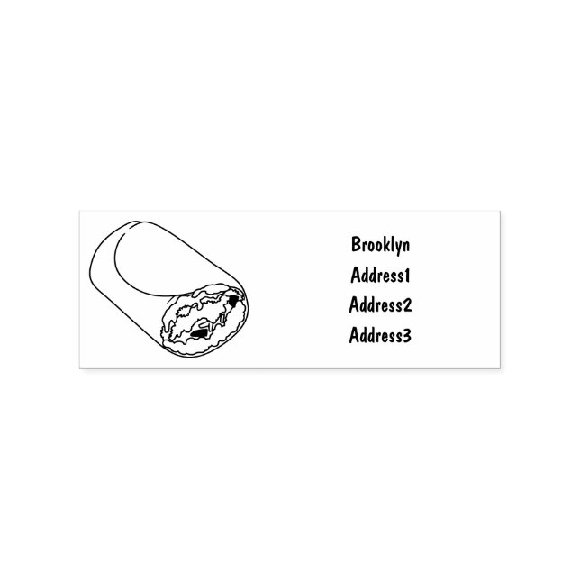 Burrito cartoon illustration rubber stamp (Imprint)