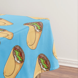 Burrito cartoon illustration tablecloth