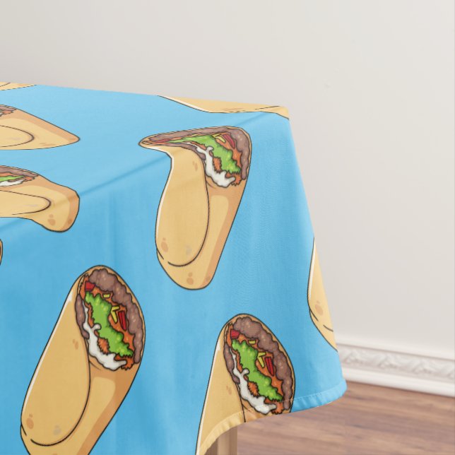 Burrito cartoon illustration  tablecloth (In Situ)