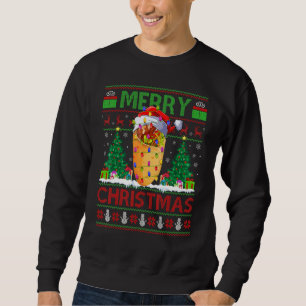 Burrito Food   Xmas Tree Ugly Santa Burrito Christ Sweatshirt