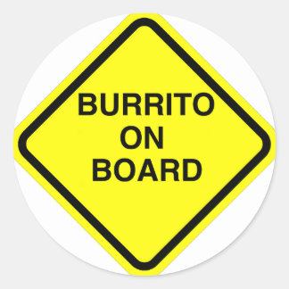 Burrito On Board Classic Round Sticker