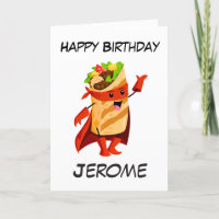Burrito superhero kids superhero birthday cards