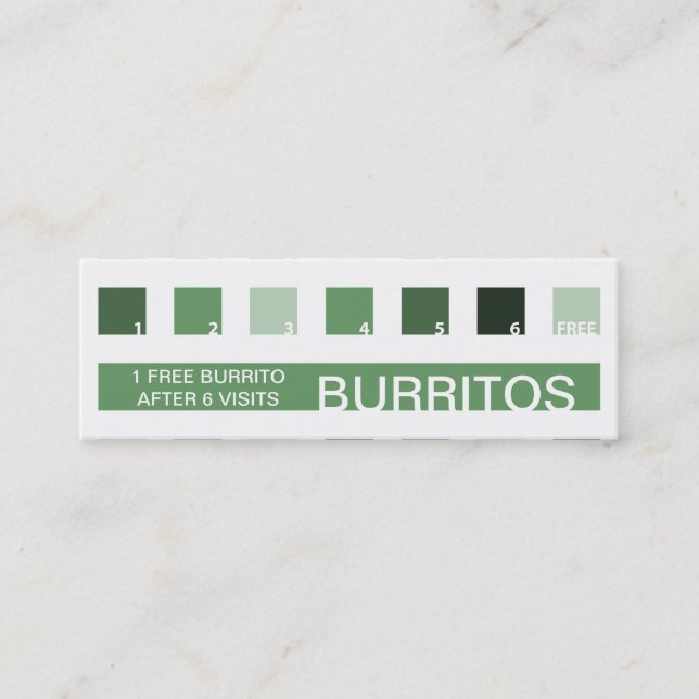 BURRITOS customer appreciation (mod squares) Loyalty Card (Front)