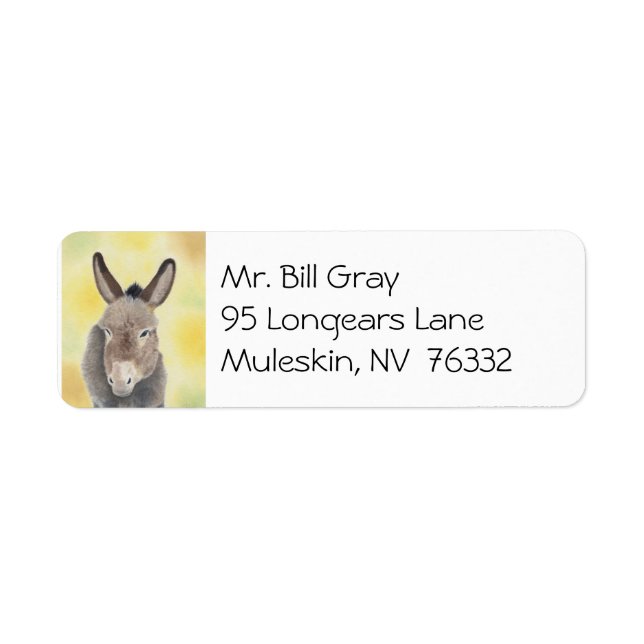 Burro address label (Front)