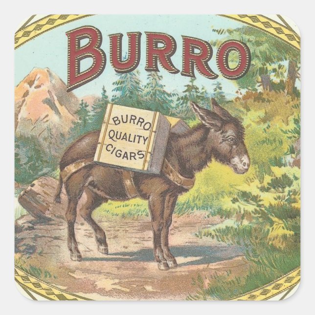 Burro Square Sticker (Front)