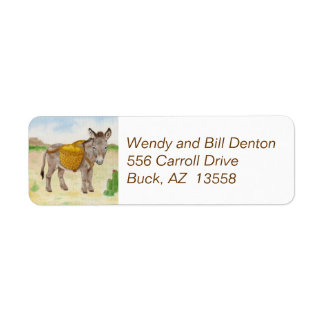 Burro with Basket return address label