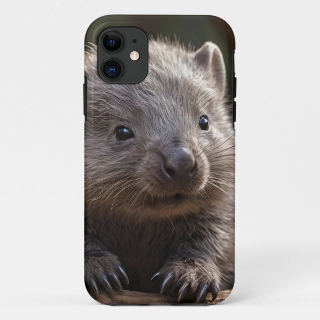 "Burrow Buddy: The Fluffy Baby Australian Wombat" Case-Mate iPhone Case (Back)