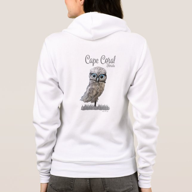 Burrowing Owl Art Cape Coral FL Hoodie (Back)