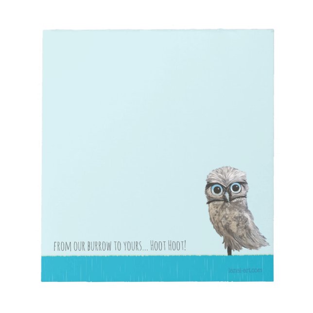 Burrowing Owl Painting Cape Coral FL Notepad (Front)