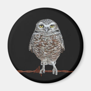 Burrowing Owl Round Magnet
