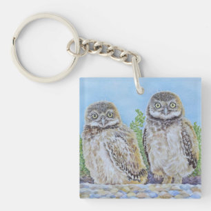 Burrowing Owlets Key Ring