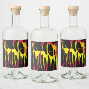 burrs and spurs and bacchanal liquor bottle label