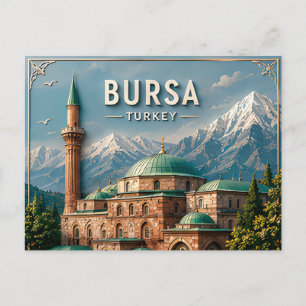 Bursa Turkey Ottoman City Uludag Cultural Travel Postcard