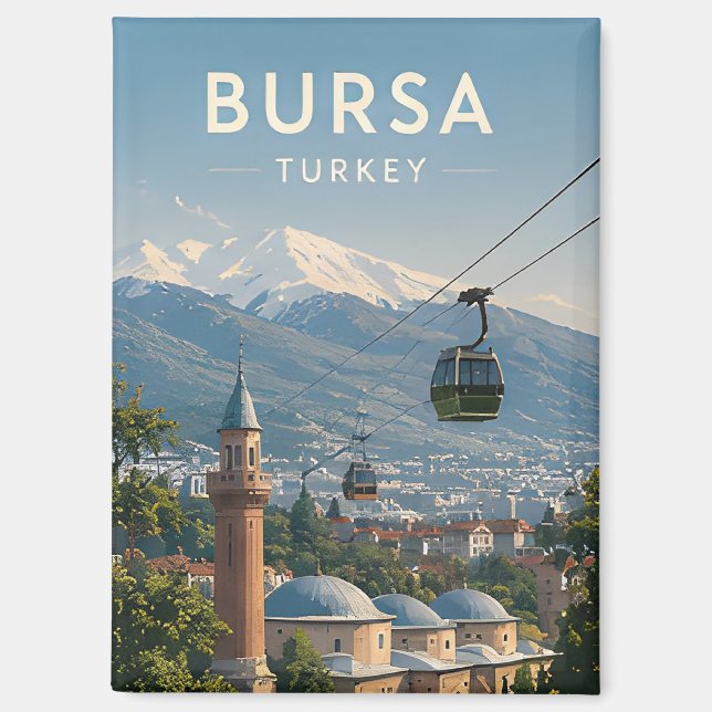 🏔️ Bursa Turkey Travel Mountain Views Magnet (Front)