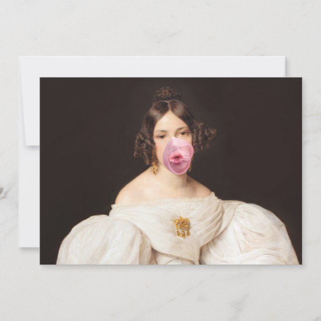 Burst Bubble Gum Diva Invitation (Front)