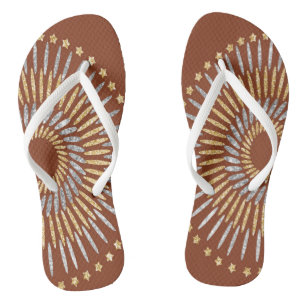 Burst Design with Faux Silver & Gold Jandals